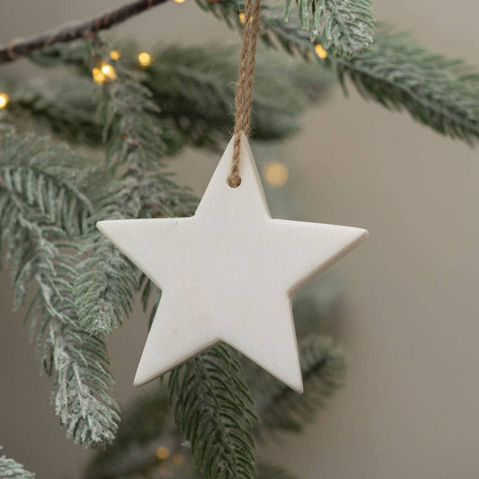 White Marble Hanging Star Decoration