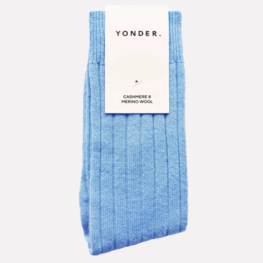 Cashmere and Merino Wool Socks in Cornflower By Yonder