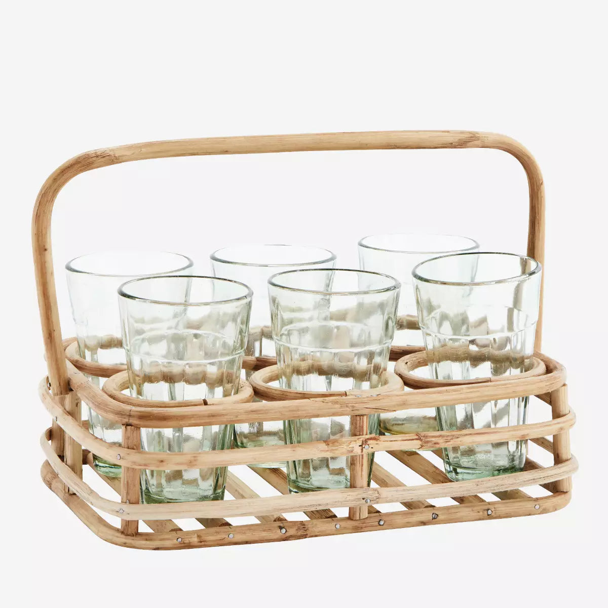 Bamboo Drinking Glass Holder & Glasses By Madam Stoltz