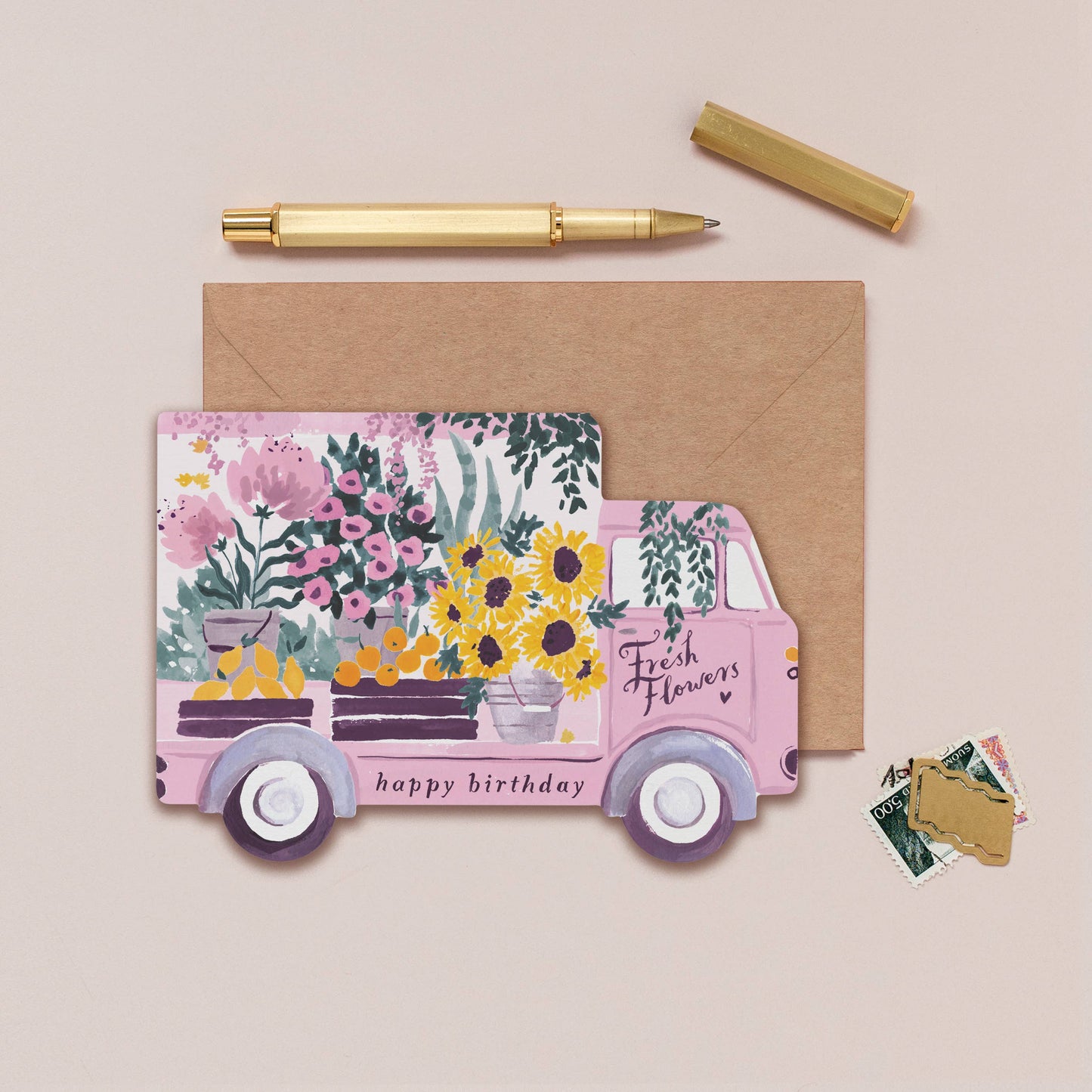 Flower Truck Birthday Card By Sister Paper Co.