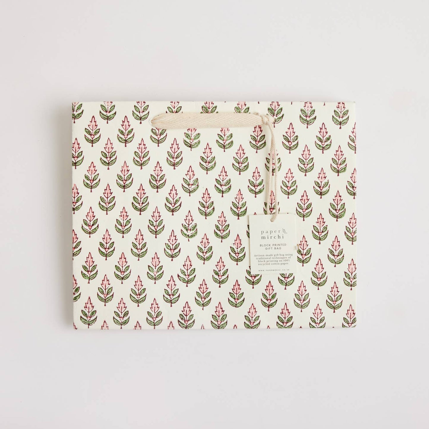 Hand Block Printed Gift Bags (Medium) - Blush By Paper Mirchi