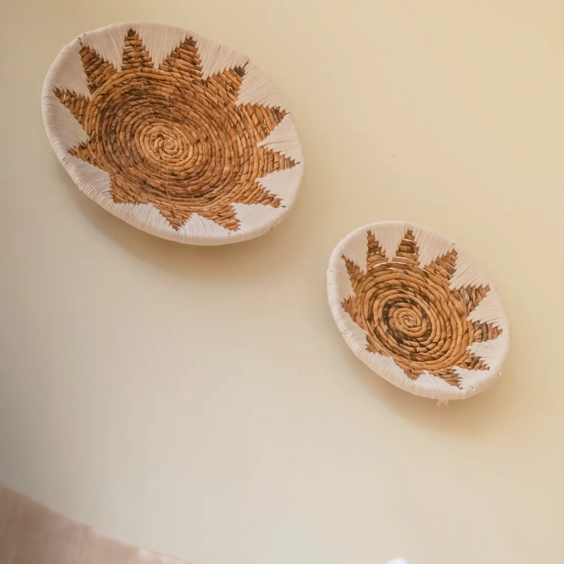 Banana Fibre Embroidered Wall Decor Basket