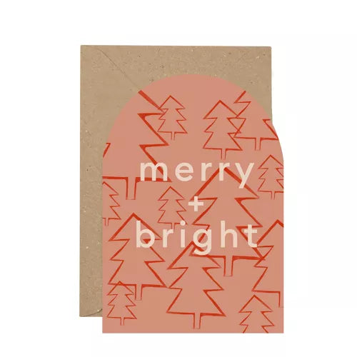 "Merry + Bright" Christmas Card By Plewsy