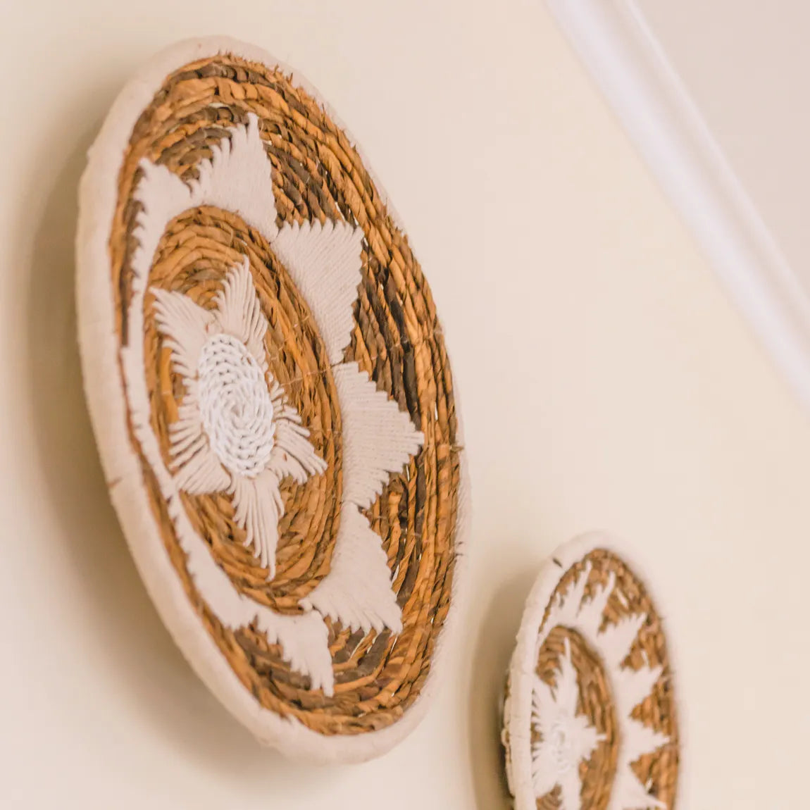 Guma Banana Fibre Embroidered Wall Decor Basket By Soeji