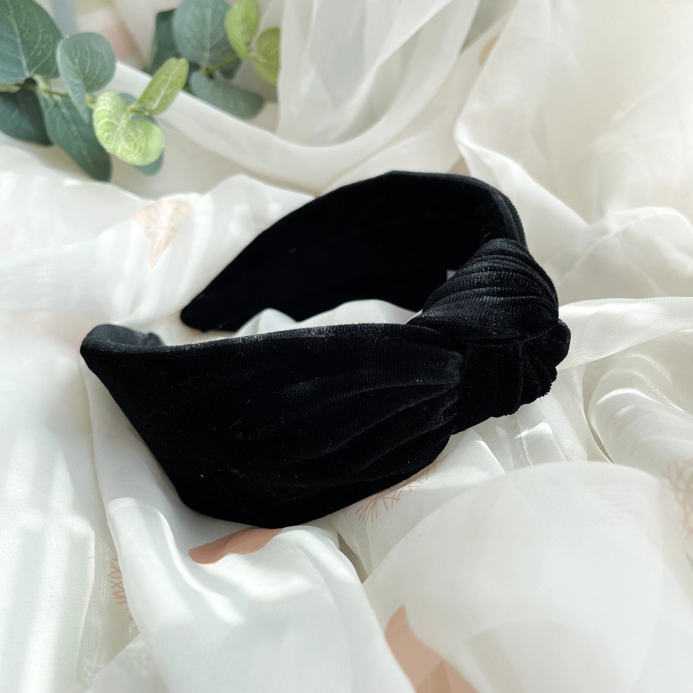 Top Knot Headband - Black Velvet By Nine Design
