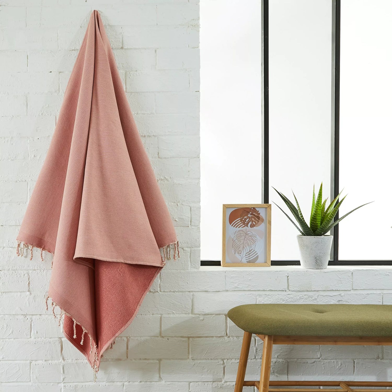 Terry Fouta Towel In Powder Pink