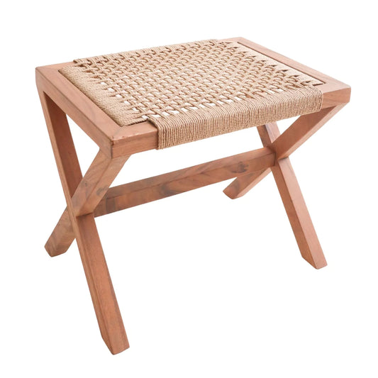 Indra Large Braided Woven Stool By Soeji