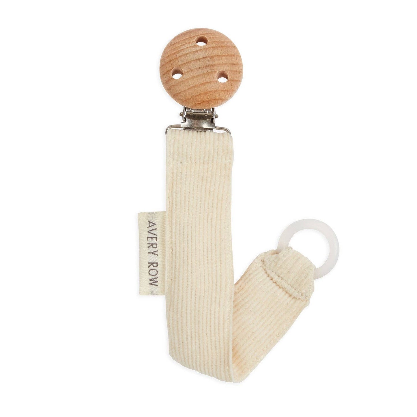 Pacifier holder in Cream Corduroy Organic Cotton by Avery Row