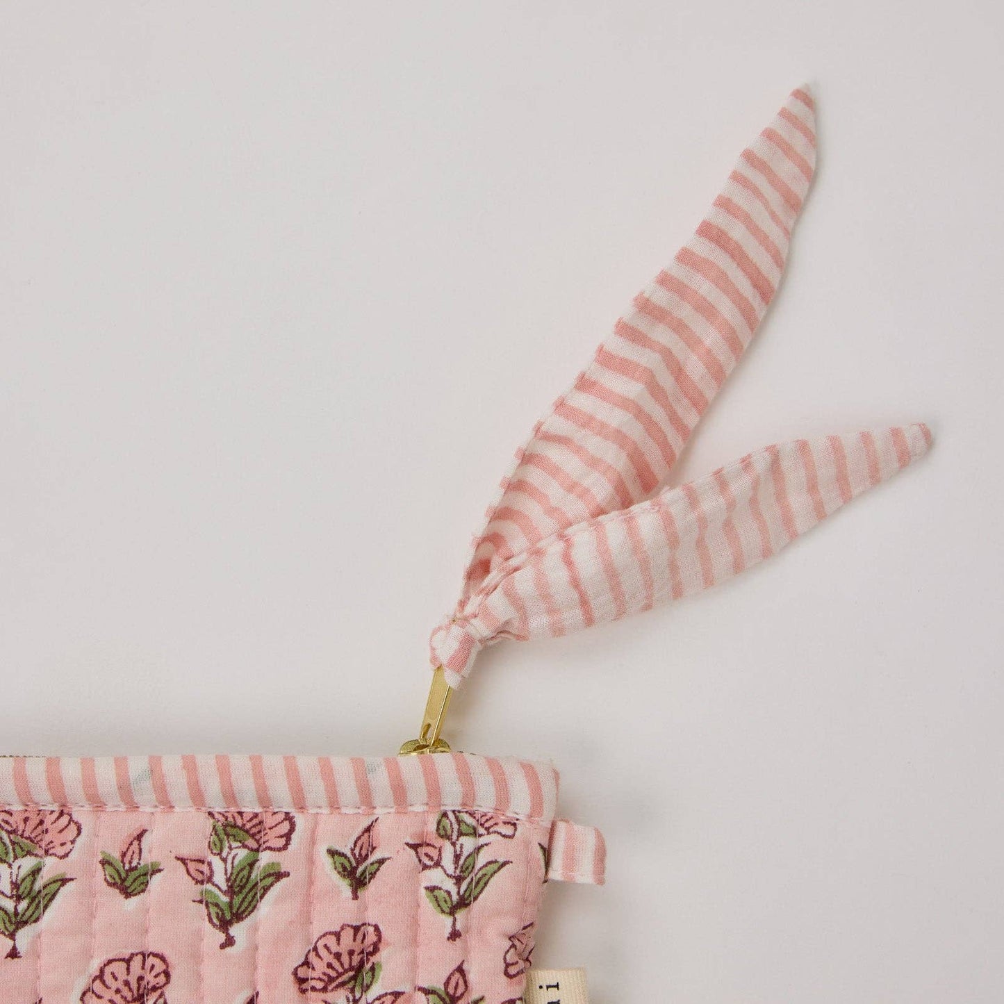 Organic Cotton Zipped Pouch Set - Floral Blush By Paper Mirchi