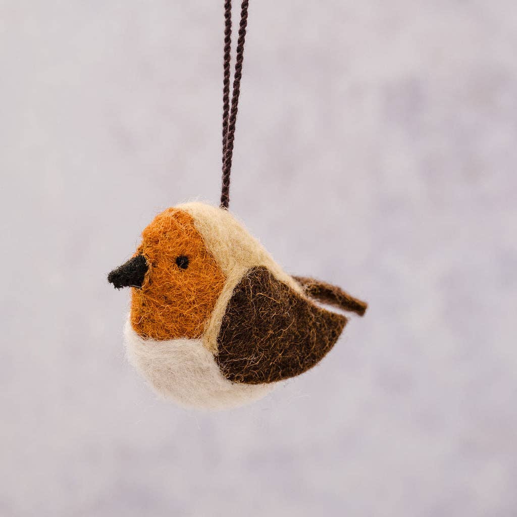 Handcrafted Felt Robin Christmas Tree Decoration