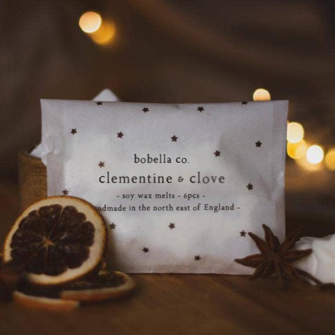 Christmas Wax Melts in Clementine & Clove By Bobella
