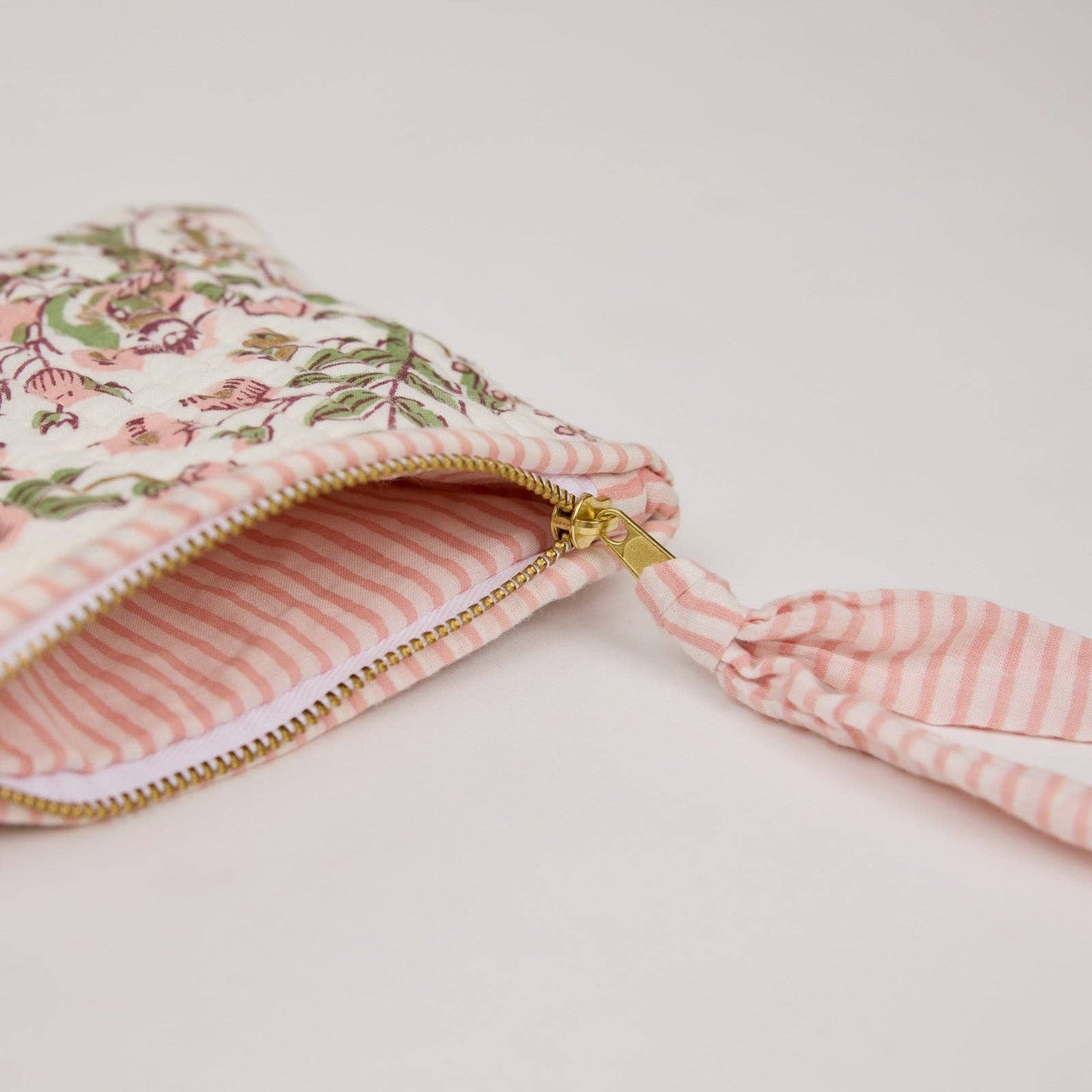 Organic Cotton Zipped Pouch Set - Floral Blush By Paper Mirchi