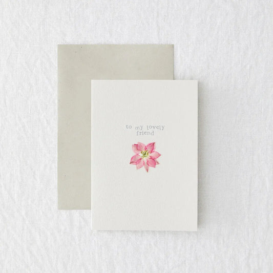 Lovely Friend - Dried Flower Greetings Card