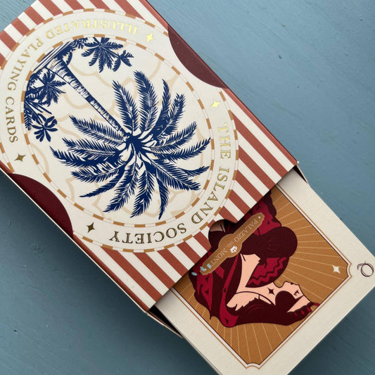 The Island Society Illustrated Playing Cards - Red