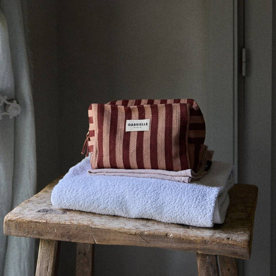 Garance Stripes Cotton Toiletry Bag by Gabrielle Paris