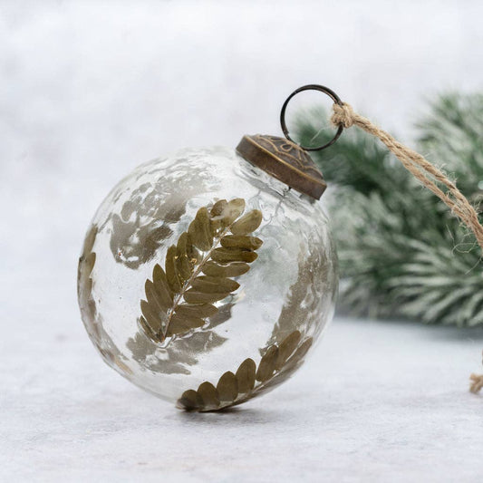 Mouth Blown Glass Leaf Botanical Bauble