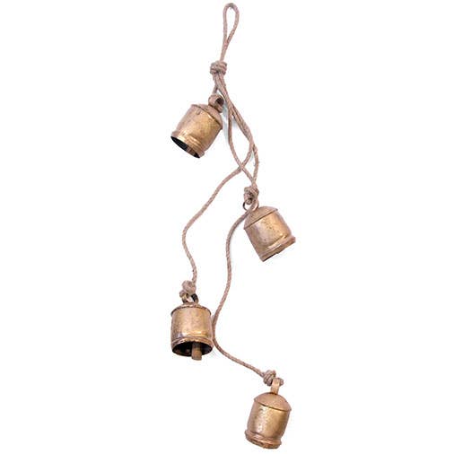 Four Large Rustic Bells on Rope