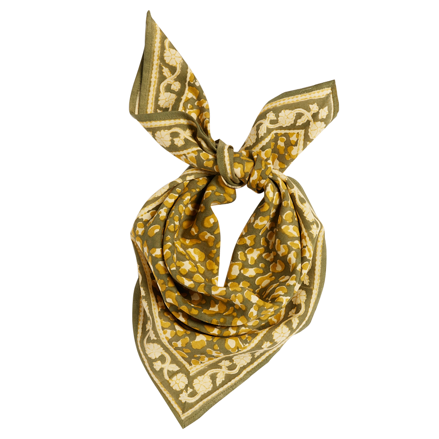 Small Indian Scarf - Khaki Leopard By Bonheur du Jour