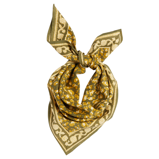 Small Indian Scarf - Khaki Leopard By Bonheur du Jour