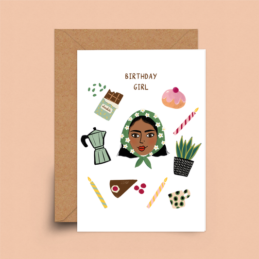 Birthday Girl Card By Sakina Saïdi