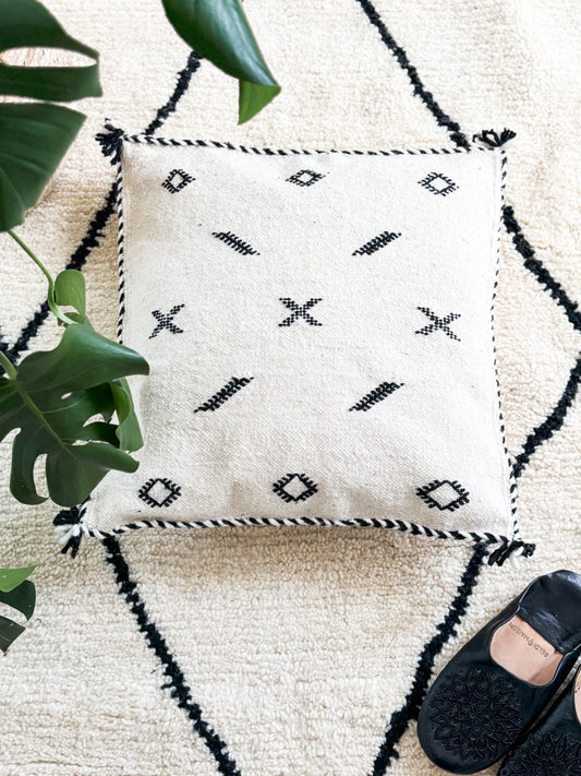 Handmade Berber Wool Cushion Cover - Crosses