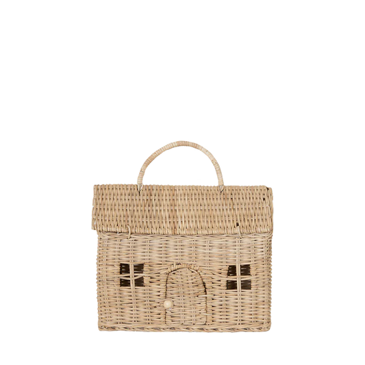 Rattan Casa Clutch Basket in Straw By Olli Ella