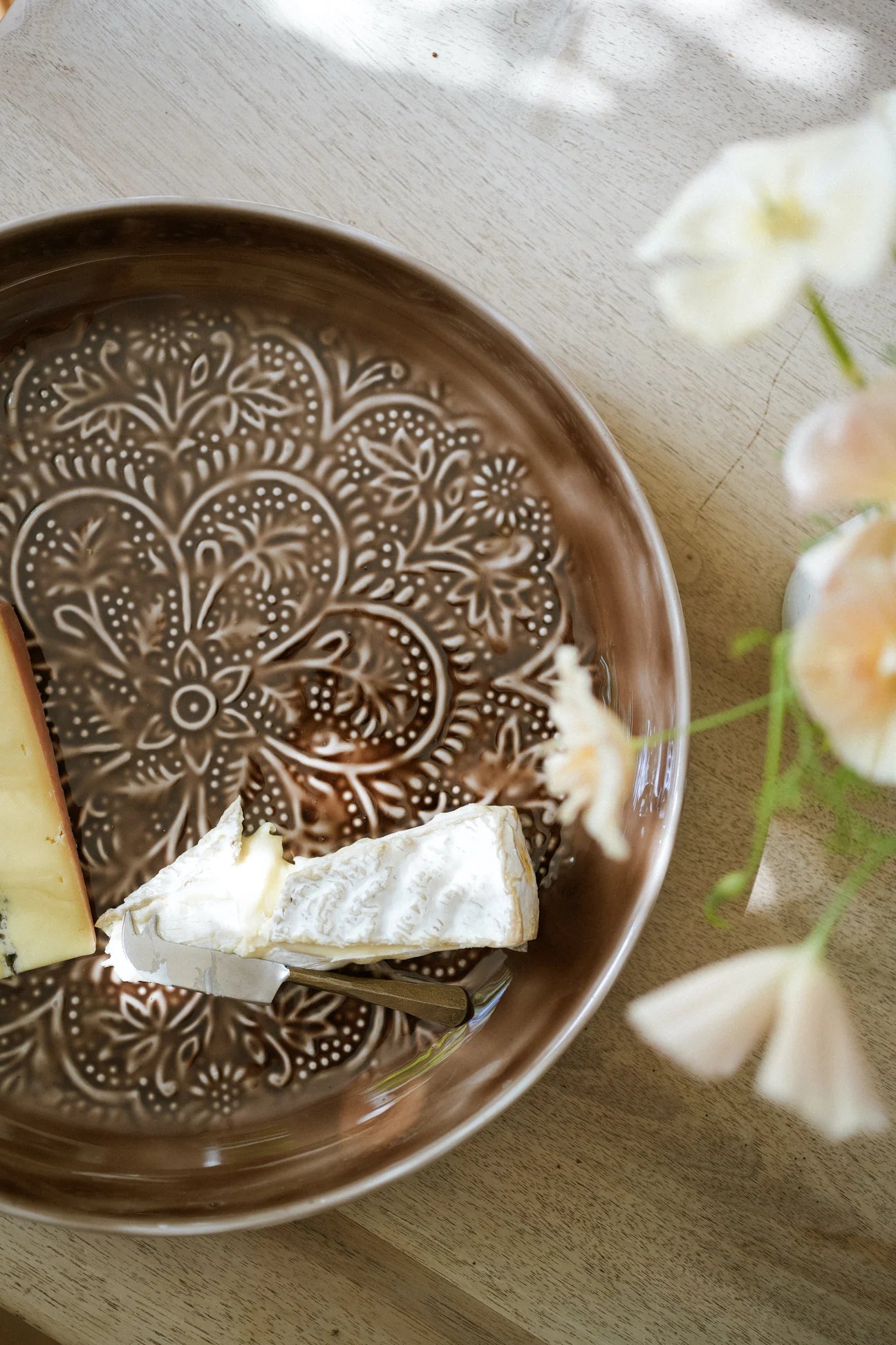 Enamel Round Platter in Chocolate By Morgan Wright