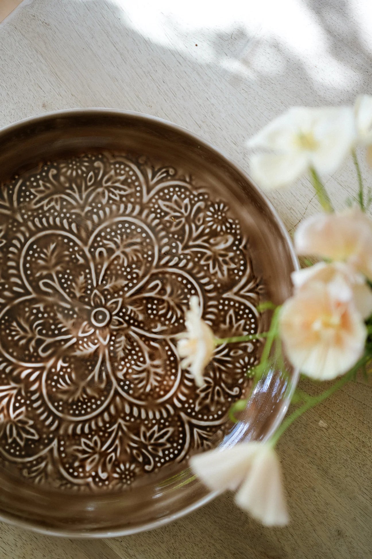 Enamel Round Platter in Chocolate By Morgan Wright