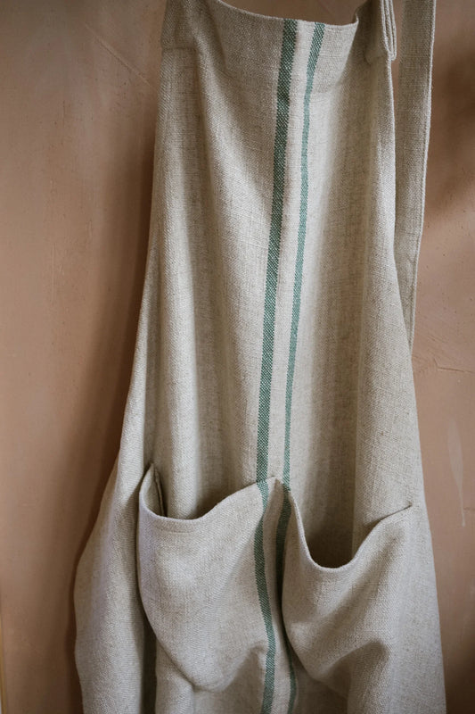 The Timeless Linen Apron in Green By The Interiors Yard