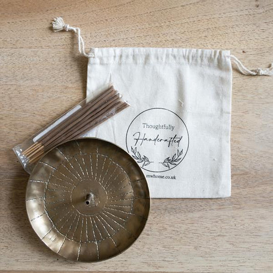 Forged Brass Incense burner With Nag Champa Sticks From Morgan Wright