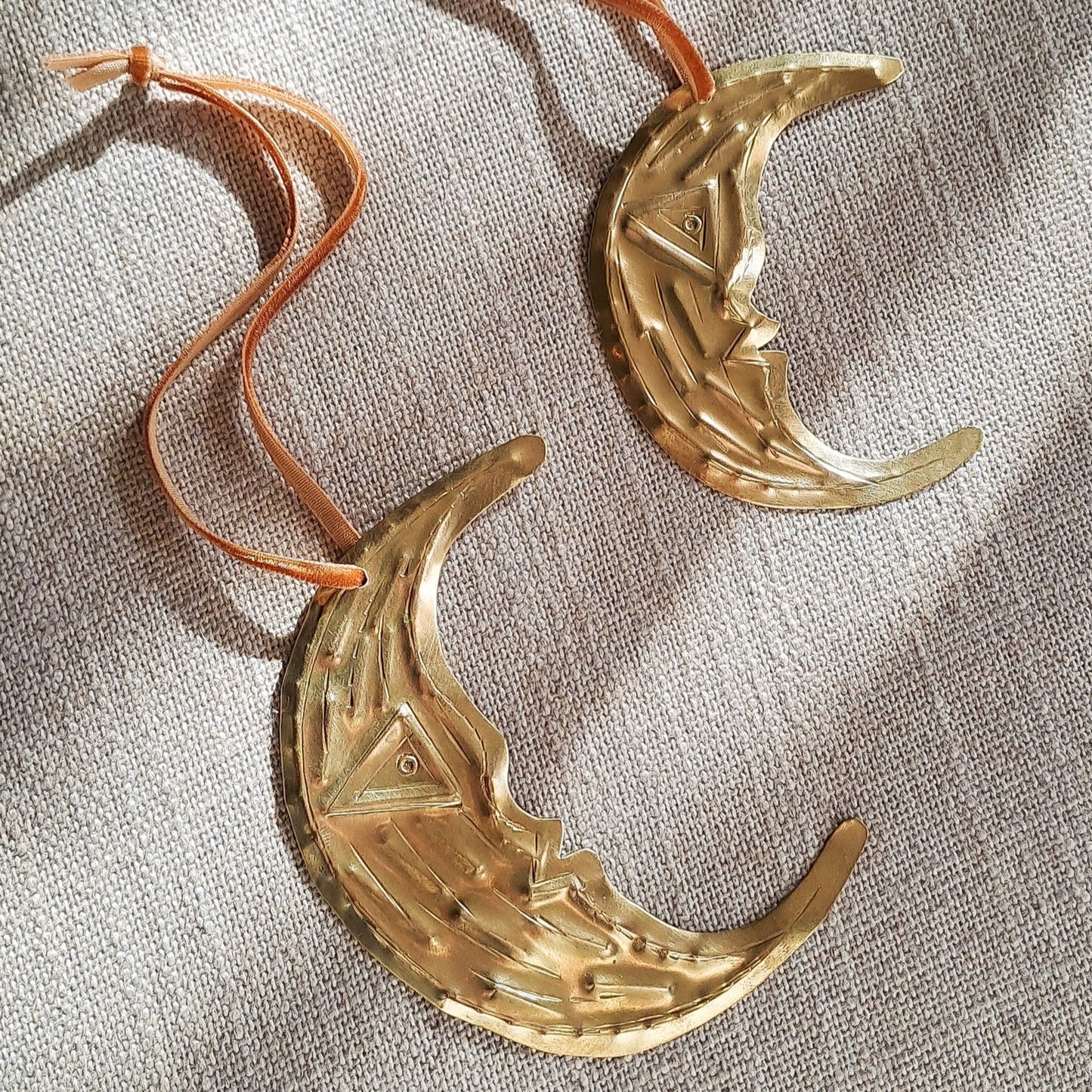 Hand Cut Brass Moon Decoration By Yonder