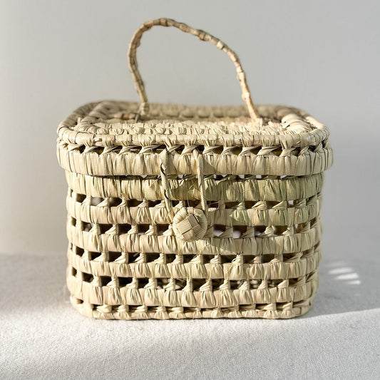 Small Palm Leaf Storage Basket