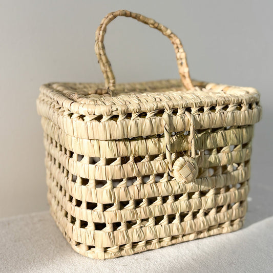 Small Palm Leaf Storage Basket