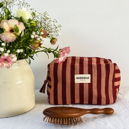 Garance Stripes Cotton Toiletry Bag by Gabrielle Paris