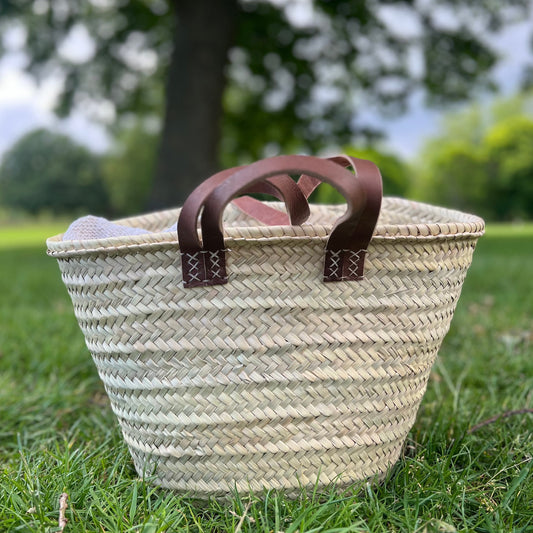 Market Bag With Leather Straps & Handles