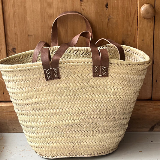 Market Bag With Leather Straps & Handles