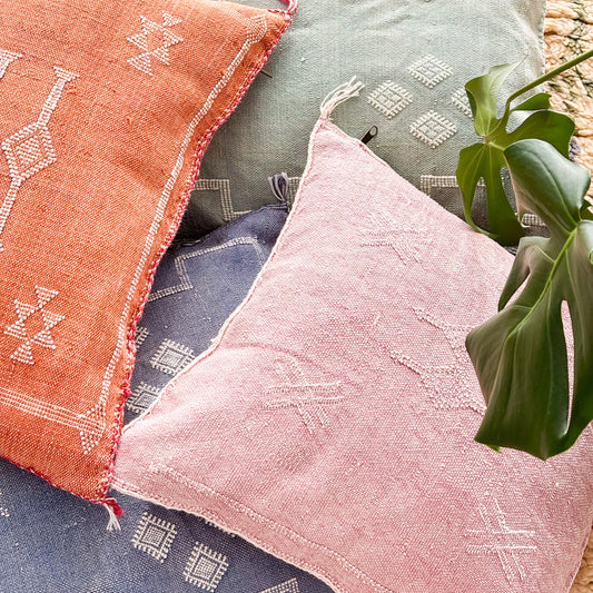 Vegan Cactus Cushion Cover in Pink: Square 50 x 50 cm