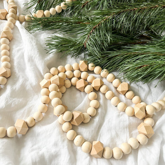 Extra Long Handmade Chunky Wooden Beaded Christmas Garland