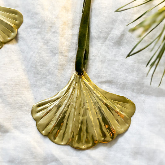 Handmade Brass Gingko Leaf Decoration
