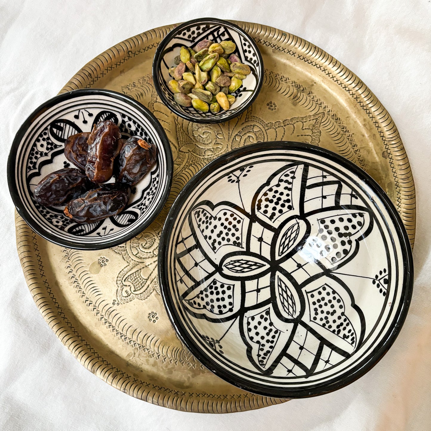 Maxi Moroccan "Zwak" bowl In Black & White