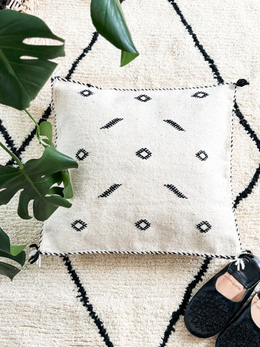 Handmade Berber Wool Cushion Cover - Diamonds