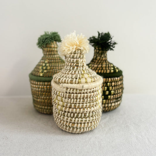 Small Berber Bread Basket in Cream