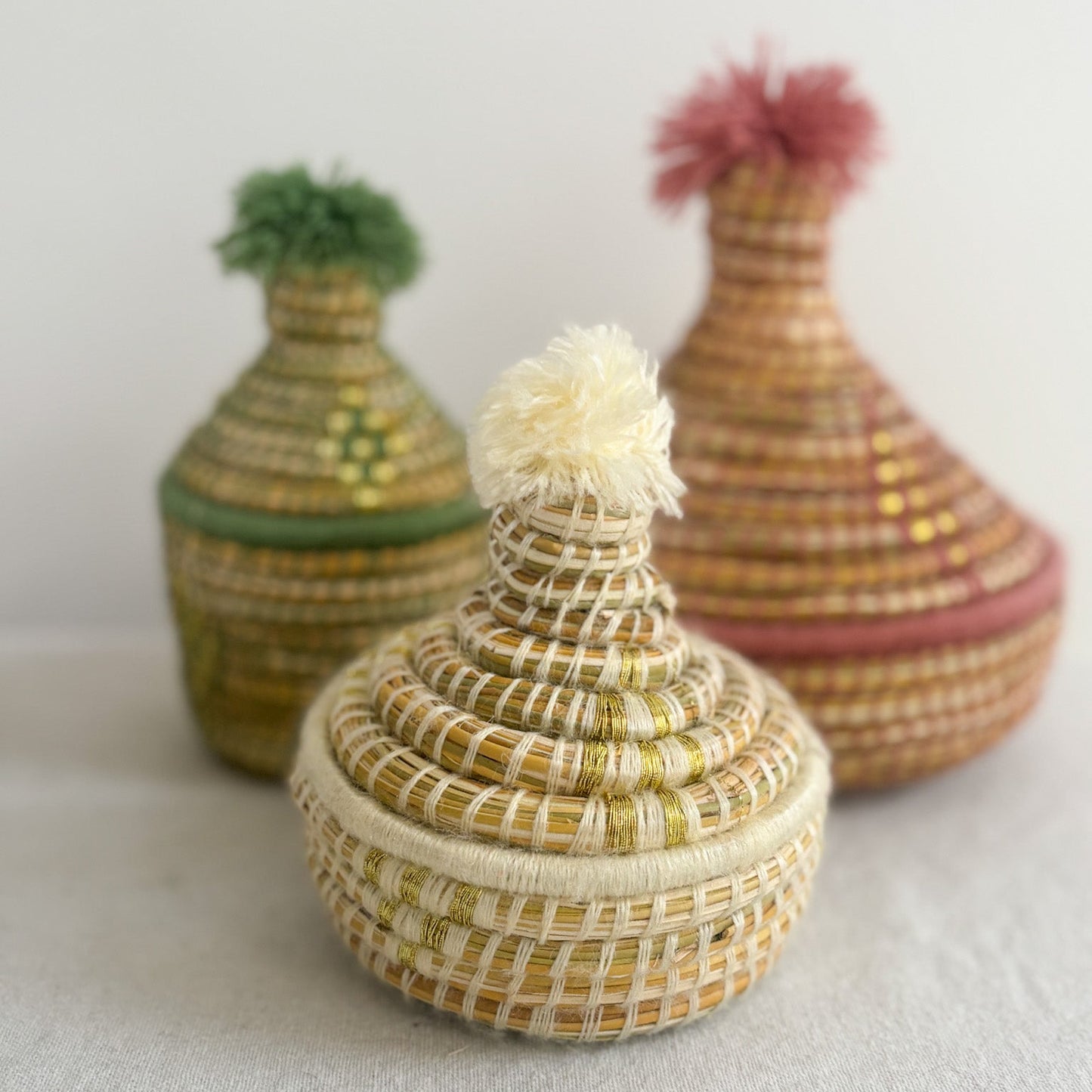 This small Berber tagine basket in cream
