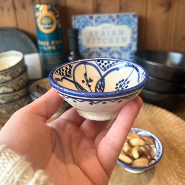 Mini "Zwak" Bowl In Moroccan Blue & White