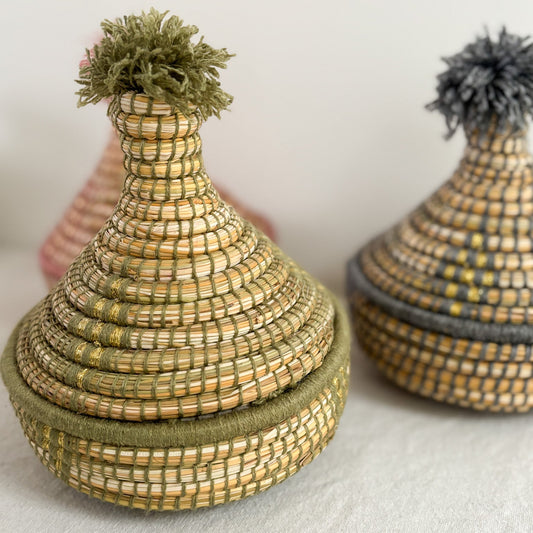 Medium Berber Tagine Basket in Sage