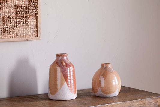 Lucia Ceramic Vase - Terracotta Mix By Nkuku