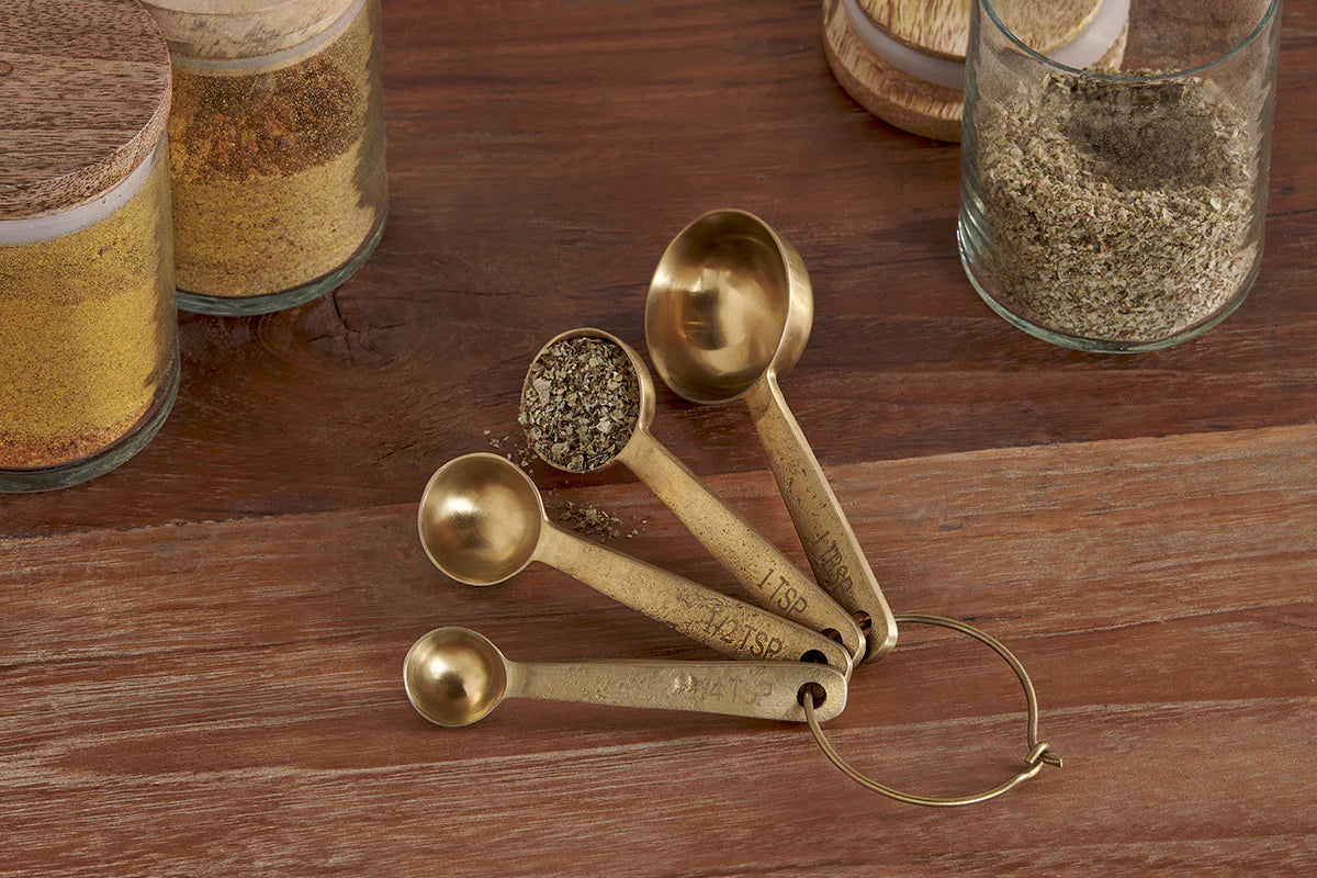 Mane Measuring Spoons in Brushed Gold By Nkuku