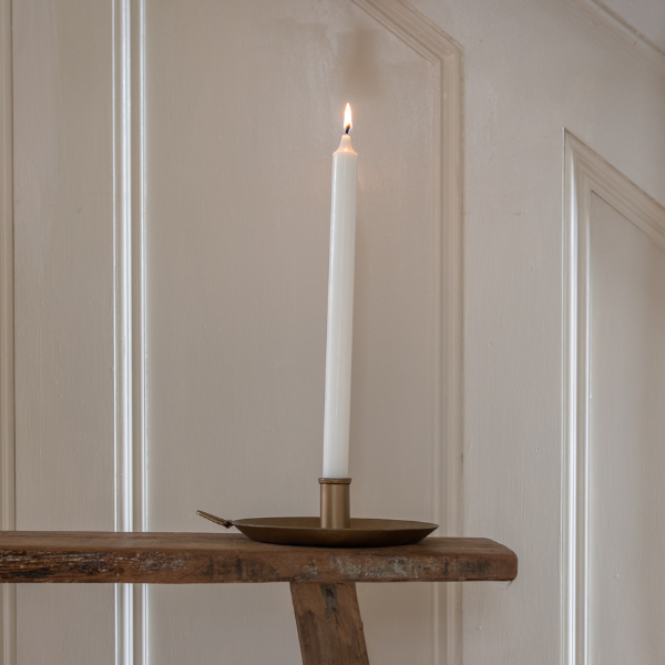 Forged Brass Plate Candle Holder By Morgan Wright