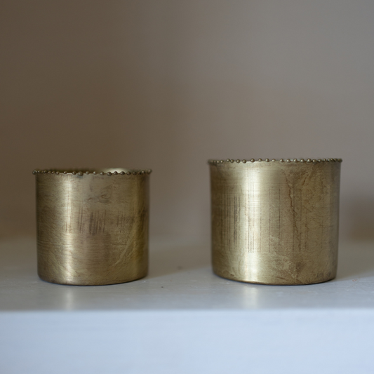 Metal Bead Candle Votive Set of 2 By Morgan Wright