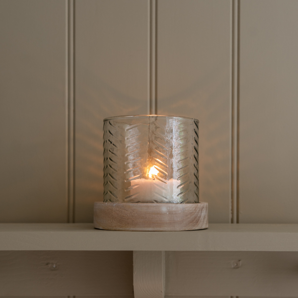 Herringbone Glass Candle Holder By Morgan Wright